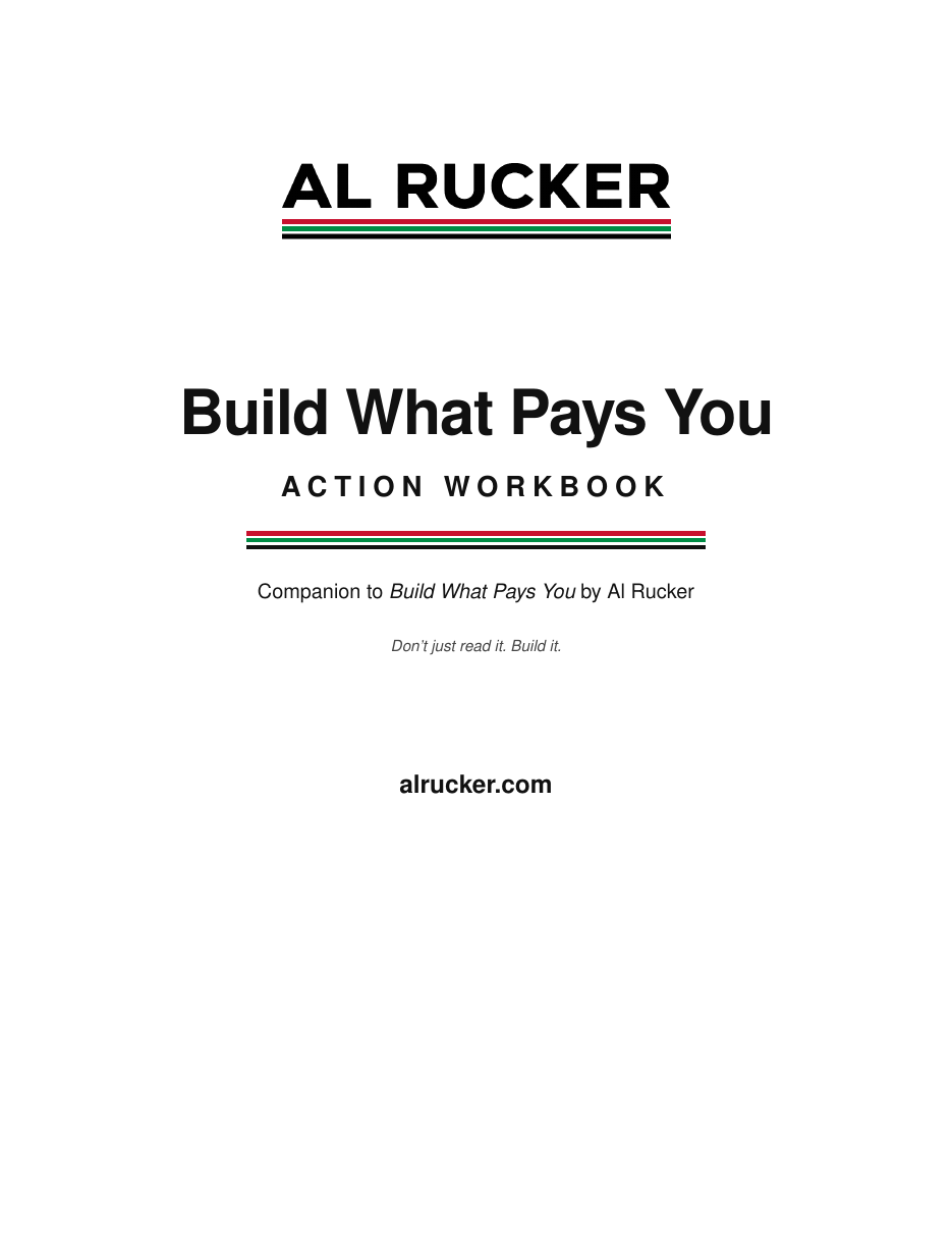 Build What Pays You Action Workbook cover
